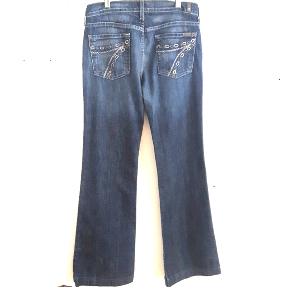 7 For All Mankind Flare Fit Jeans Midrise Sz 29 Like New - Picture 3 of 14